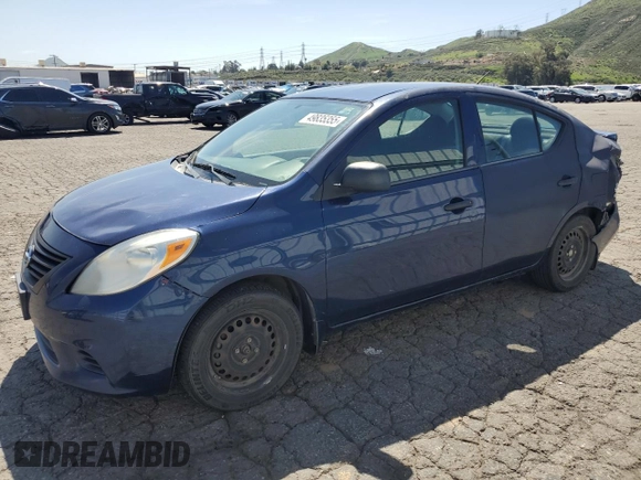 2014 Nissan Versa SV with VIN 3N1CN7AP8EL825218, listed as a Copart auction lot 49835355 with 156,744 mi miles and Salvage Title. Bid and sale history available at carsss.com. Image 1.