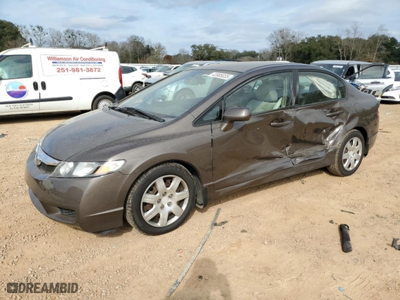 2010 Honda Civic Sdn LX with VIN 2HGFA1F59AH527629, listed as a Copart auction lot 43985035 with 194,971 mi miles and Salvage Title. Bid and sale history available at carsss.com. Image 1.