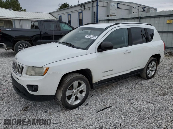 2012 Jeep Compass Sport with VIN 1C4NJCBA7CD553817, listed as a Copart auction lot 45343355 with 134,062 mi miles and Clean Title. Bid and sale history available at carsss.com. Image 1.