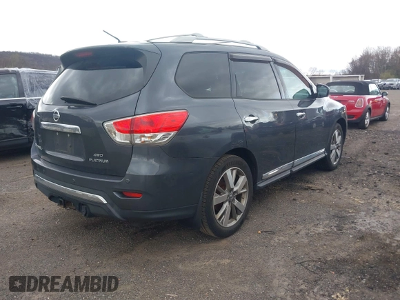 2013 Nissan Pathfinder SV with VIN 5N1AR2MM4DC677992, listed as a IAAI auction lot 42055683 with 195,113 mi miles and . Bid and sale history available at DreamBid. Image 4.