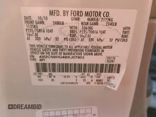 2011 Mercury Mariner Premier with VIN 4M2CN9HG4BKJ07803, listed as a Copart auction lot 46491925 with 135,951 mi miles and Salvage title. Bid and sale history available at DreamBid. Image 15.