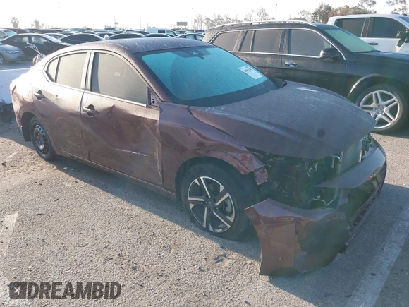 2024 Nissan Sentra SV with VIN 3N1AB8CV7RY263242, listed as a IAAI auction lot 41959700 with 9,296 mi miles and . Bid and sale history available at DreamBid. Image 1.