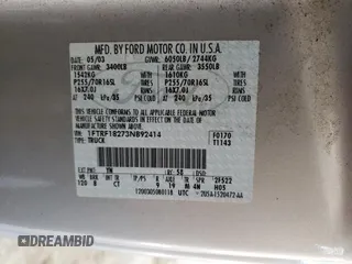 2003 Ford F-150 XL with VIN 1FTRF18273NB92414, listed as a Copart auction lot 71539794 with Not provided miles and Salvage title. Bid and sale history available at DreamBid. Image 12.