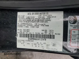 2010 Ford Fusion SE with VIN 3FAHP0HAXAR122478, listed as a Copart auction lot 47041705 with 99,536 mi miles and Clean Title. Bid and sale history available at carsss.com. Image 12.
