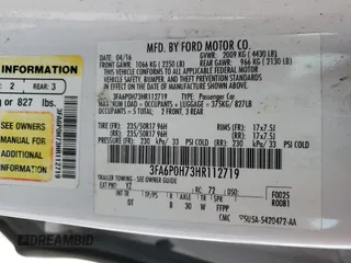 2017 Ford Fusion SE with VIN 3FA6P0H73HR112719, listed as a Copart auction lot 53867785 with 187,889 mi miles and Clean title. Bid and sale history available at DreamBid. Image 12.