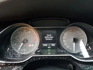 2013 Audi S4 Premium Plus with VIN WAUDGAFL0DA076190, listed as a Copart auction lot 80737894 with 107,369 mi miles and Salvage Title. Bid and sale history available at carsss.com. Image 9.