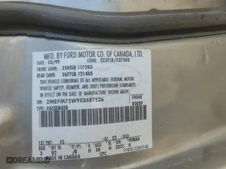 1999 Mercury Grand Marquis LS with VIN 2MEFM75W9XX687526, listed as a Copart auction lot 51779995 with 196,466 mi miles and Salvage Title. Bid and sale history available at carsss.com. Image 12.