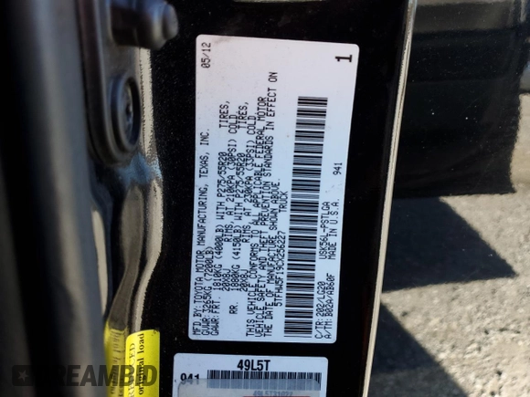 2012 Toyota Tundra 4WD Truck LTD with VIN 5TFHW5F19CX256227, listed as a Copart auction lot 89244065 with 151,475 mi miles and Salvage Title. Bid and sale history available at carsss.com. Image 14.