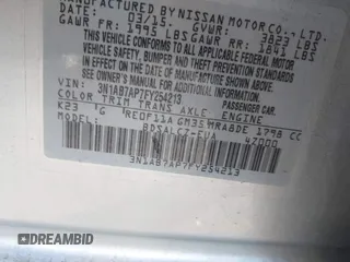 2015 Nissan Sentra SR with VIN 3N1AB7AP7FY254213, listed as a IAAI auction lot 41669183 with 103,545 mi miles and . Bid and sale history available at DreamBid. Image 9.