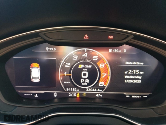2018 Audi SQ5 with VIN WA1C4BFY9J2231103, listed as a Copart auction lot 42599285 with 94,182 mi miles and Salvage Title. Bid and sale history available at DreamBid. Image 9.