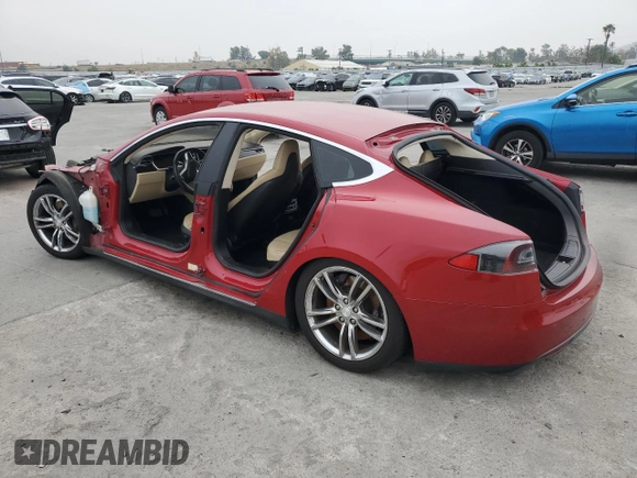 2013 Tesla Model S with VIN 5YJSA1AC2DFP10593, listed as a Copart auction lot 55055115 with Not Provided miles and Clean Title. Bid and sale history available at DreamBid. Image 2.