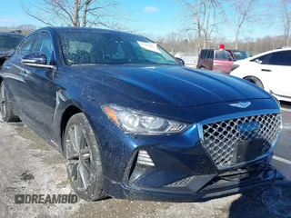 2019 Genesis G70 2.0T Advanced with VIN KMTG64LA0KU036566, listed as a IAAI auction lot 41263302 with 23,331 mi miles. Bid and sale history available at carsss.com. Image 1.