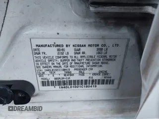 2001 Nissan Altima GXE with VIN 1N4DL01D21C180419, listed as a IAAI auction lot 41139804 with 160,648 mi miles. Bid and sale history available at carsss.com. Image 9.