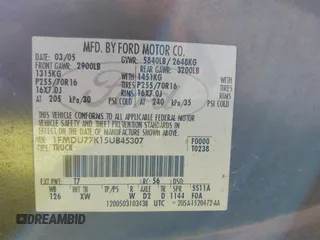 2005 Ford Explorer Sport Trac XLS с VIN 1FMDU77K15UB45307, выставлен на аукционе IAAI как лот 42720437 с пробегом 187 745 миль миль и . История ставок и продаж доступна на DreamBid. Изображение 9.