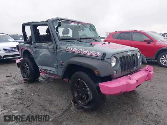 2015 Jeep Wrangler Sport with VIN 1C4AJWAG3FL589214, listed as a IAAI auction lot 41056259 with 101,758 mi miles and . Bid and sale history available at DreamBid. Image 1.