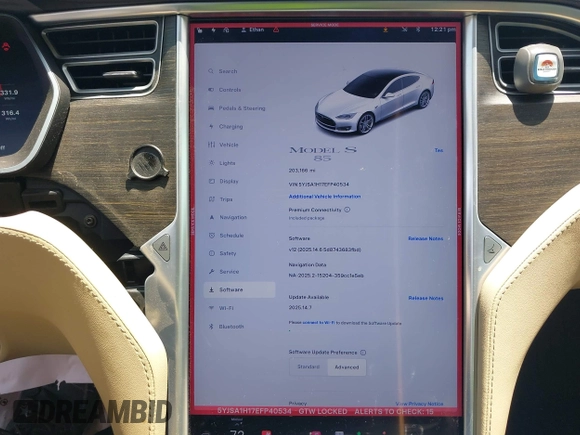 2014 Tesla Model S 60 с VIN 5YJSA1H17EFP40534, выставлен на аукционе IAAI как лот 42346697 с пробегом 203 166 миль миль и . История ставок и продаж доступна на DreamBid. Изображение 16.