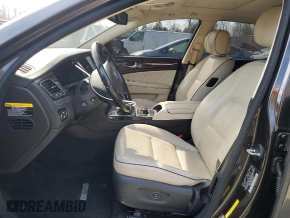 2015 Hyundai Equus Signature with VIN KMHGH4JH0FU094641, listed as a Copart auction lot 46904905 with 124,190 mi miles and Salvage Title. Bid and sale history available at DreamBid. Image 7.