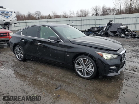 2017 Infiniti Q50 Premium with VIN JN1EV7AR2HM841483, listed as a Copart auction lot 49384005 with 87,181 mi miles and Salvage Title. Bid and sale history available at DreamBid. Image 4.