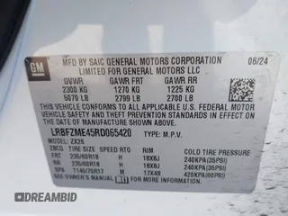 2024 Buick Envision Preferred with VIN LRBFZME45RD065420, listed as a IAAI auction lot 41884032 with 9,296 mi miles and . Bid and sale history available at DreamBid. Image 9.