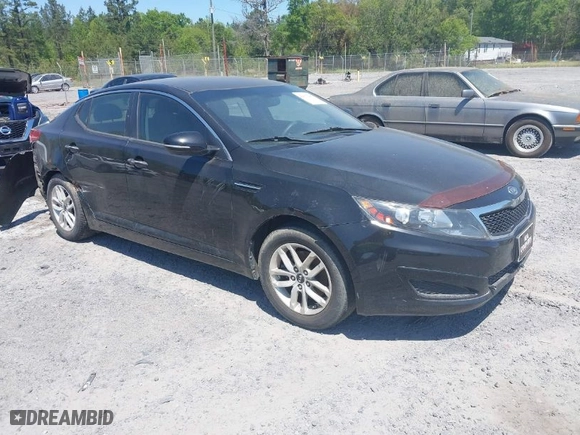 2011 Kia Optima LX with VIN KNAGM4A75B5069596, listed as a IAAI auction lot 42032235 with 93,028 mi miles. Bid and sale history available at carsss.com. Image 1.