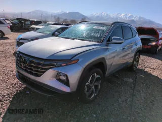 2023 Hyundai Tucson Limited with VIN 5NMJECAE0PH266341, listed as a Copart auction lot 47042475 with 15,248 mi miles and Salvage Title. Bid and sale history available at carsss.com. Image 1.