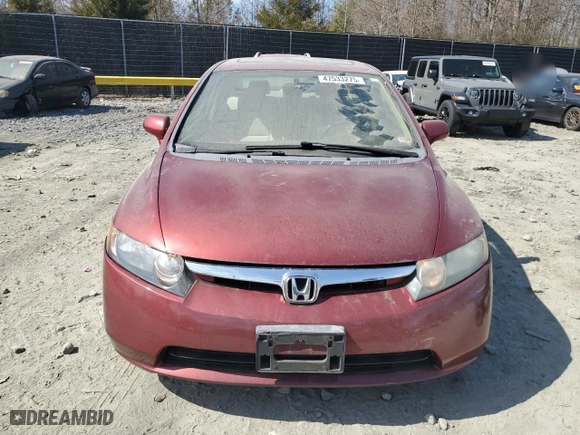 2008 Honda Civic Sdn EX with VIN 2HGFA168X8H501352, listed as a Copart auction lot 47533275 with 115,326 mi miles and Salvage Title. Bid and sale history available at carsss.com. Image 5.