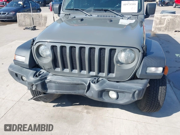 2020 Jeep Wrangler Unlimited Sport S with VIN 1C4HJXDN9LW223055, listed as a IAAI auction lot 41975355 with 61,349 mi miles and . Bid and sale history available at DreamBid. Image 6.