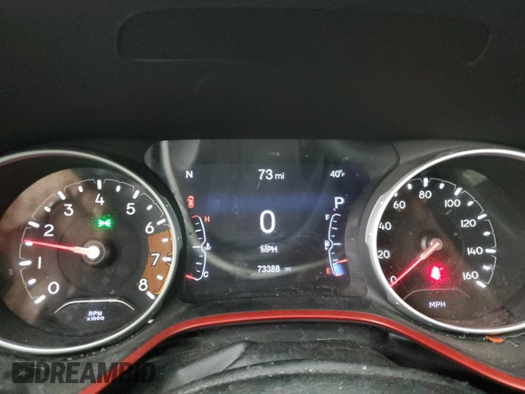 2018 Jeep Compass Trailhawk with VIN 3C4NJDDBXJT255622, listed as a Copart auction lot 85917244 with 73,388 mi miles and Clean Title. Bid and sale history available at carsss.com. Image 9.