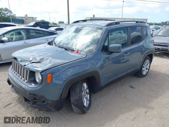 2018 Jeep Renegade Latitude with VIN ZACCJABB7JPJ69925, listed as a IAAI auction lot 41954537 with 61,680 mi miles. Bid and sale history available at carsss.com. Image 2.