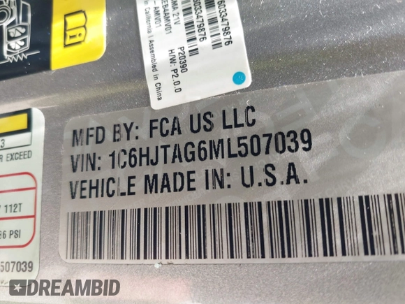 2021 Jeep Gladiator Willys z VIN 1C6HJTAG6ML507039, wystawiony jako IAAI lot #42057637 z przebiegiem 69 443 mil mil oraz . Historia ofert i sprzedaży dostępna na DreamBid. Obrazek 9.