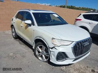2020 Audi Q3 S line Premium with VIN WA1DECF37L1012192, listed as a IAAI auction lot 41528681 with 24,534 mi miles. Bid and sale history available at carsss.com. Image 1.