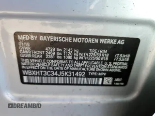2018 BMW X1 xDrive28i with VIN WBXHT3C34J5K31492, listed as a Copart auction lot 46688955 with 168,318 mi miles and Non Repairable. Bid and sale history available at carsss.com. Image 13.