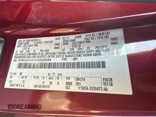 2013 Ford Escape SE с VIN 1FMCU9G95DUD25554, выставлен на аукционе Copart как лот 45386085 с пробегом Не указан миль и Чистый • Clean title. История ставок и продаж доступна на DreamBid. Изображение 10.