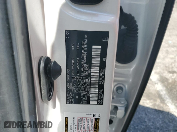 2020 Lexus NX 300h with VIN JTJGJRDZ8L5008635, listed as a Copart auction lot 61478925 with 57,773 mi miles and Salvage title. Bid and sale history available at DreamBid. Image 13.