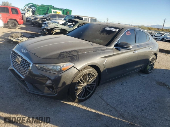 2020 Genesis G70 2.0T with VIN KMTG44LA1LU045249, listed as a Copart auction lot 82020724 with 37,575 mi miles and Salvage title. Bid and sale history available at DreamBid. Image 1.