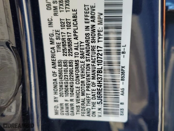 2011 Honda CR-V LX with VIN 5J6RE4H37BL107217, listed as a Copart auction lot 47263975 with 170,761 mi miles and Salvage Title. Bid and sale history available at carsss.com. Image 15.