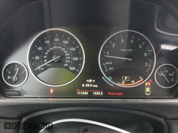 2015 BMW 4 Series 428i with VIN WBA3N7C55FK223126, listed as a Copart auction lot 43506625 with 111,540 mi miles and Salvage title. Bid and sale history available at DreamBid. Image 9.
