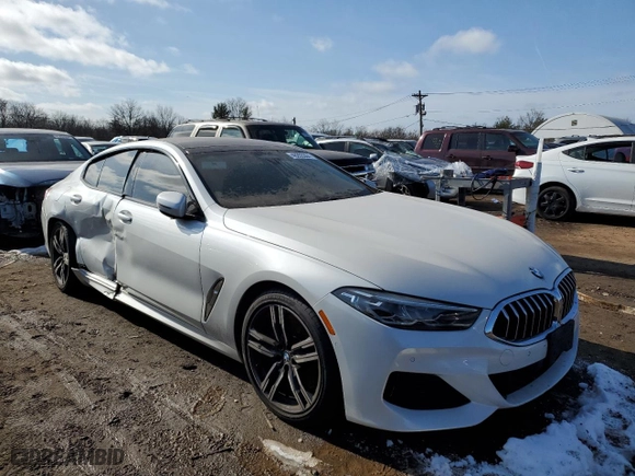 2020 BMW 8 Series 840i with VIN WBAGV4C02LCD46816, listed as a Copart auction lot 40203364 with 0 mi miles. Bid and sale history available at carsss.com. Image 4.
