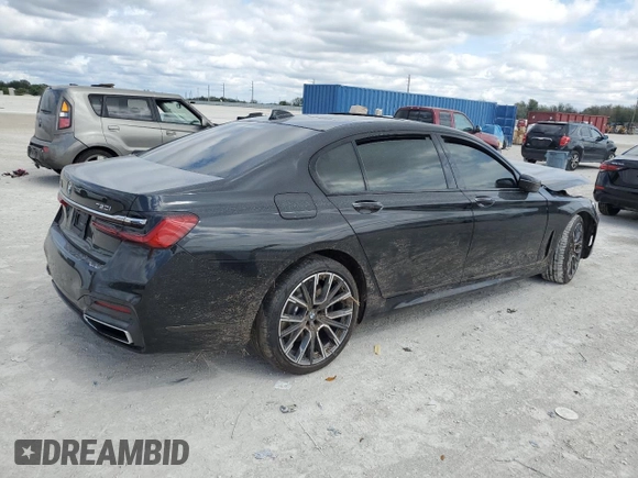 2020 BMW 7 Series 750i xDrive with VIN WBA7U2C0XLCD63029, listed as a Copart auction lot 45794975 with 0 mi miles and Salvage Title. Bid and sale history available at carsss.com. Image 3.