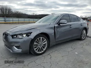 2019 Infiniti Q50 3.0t LUXE with VIN JN1EV7ARXKM590848, listed as a Copart auction lot 45001325 with 93,898 mi miles and Salvage Title. Bid and sale history available at carsss.com. Image 1.