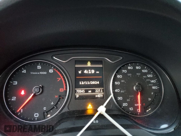 2015 Audi A3 2.0T Prestige with VIN WAUKFGFFXF1020252, listed as a Copart auction lot 84533014 with 70,945 mi miles and Salvage Title. Bid and sale history available at carsss.com. Image 9.