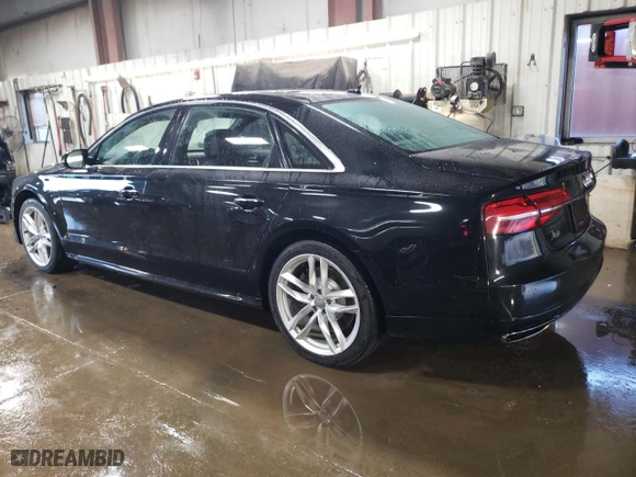 2017 Audi A8 L with VIN WAU44AFD2HN014533, listed as a Copart auction lot 46684705 with 94,030 mi miles and Salvage Title. Bid and sale history available at carsss.com. Image 2.