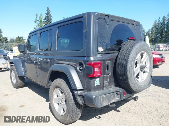 2019 Jeep Wrangler Unlimited Sport S with VIN 1C4HJXDG2KW558562, listed as a IAAI auction lot 42100717 with Not provided miles and . Bid and sale history available at DreamBid. Image 3.
