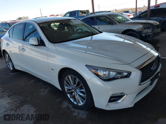 2019 Infiniti Q50 3.0t LUXE with VIN JN1EV7AP4KM513651, listed as a IAAI auction lot 41357173 with 77,485 mi miles. Bid and sale history available at carsss.com. Image 13.