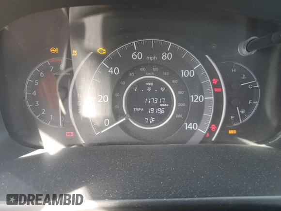 2013 Honda CR-V EX with VIN 5J6RM4H51DL020100, listed as a Copart auction lot 54001365 with 117,317 mi miles and Salvage Title. Bid and sale history available at DreamBid. Image 9.