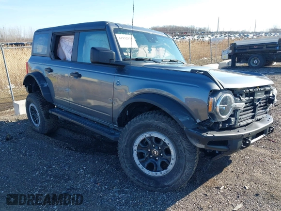 2022 Ford Bronco with VIN 1FMEE5DP0NLB85017, listed as a IAAI auction lot 41932975 with 22,514 mi miles. Bid and sale history available at carsss.com. Image 1.
