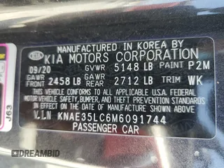 2021 Kia Stinger GT with VIN KNAE35LC6M6091744, listed as a Copart auction lot 69043364 with 44,319 mi miles and Salvage Title. Bid and sale history available at DreamBid. Image 14.