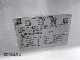 2016 Chevrolet Suburban LT z VIN 1GNSCHKCXGR111027, wystawiony jako IAAI lot #42399887 z przebiegiem 133 970 mil mil oraz . Historia ofert i sprzedaży dostępna na DreamBid. Obrazek 9.