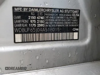 2004 Mercedes-Benz E 320 with VIN WDBUF65J04A518015, listed as a Copart auction lot 51926545 with 198,741 mi miles and Salvage Title. Bid and sale history available at carsss.com. Image 12.