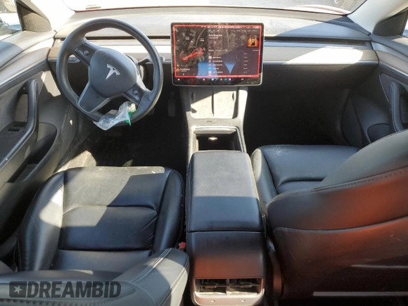 2022 Tesla Model 3 Long Range with VIN 5YJ3E1EB9NF104963, listed as a Copart auction lot 48544255 with 56,451 mi miles and Salvage Title. Bid and sale history available at DreamBid. Image 8.